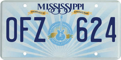 MS license plate OFZ624