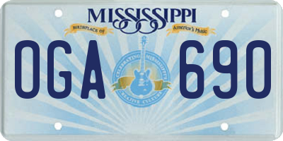 MS license plate OGA690