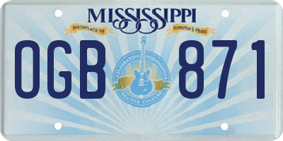 MS license plate OGB871