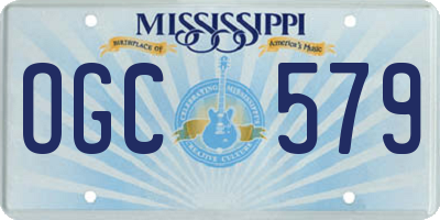 MS license plate OGC579