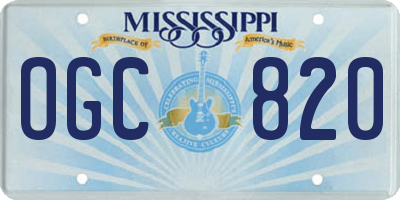 MS license plate OGC820