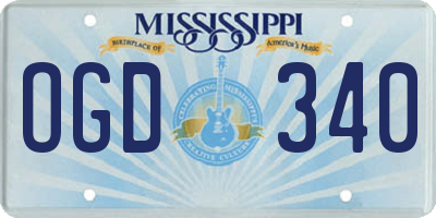MS license plate OGD340