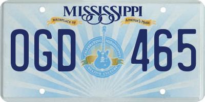 MS license plate OGD465