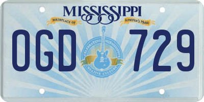 MS license plate OGD729
