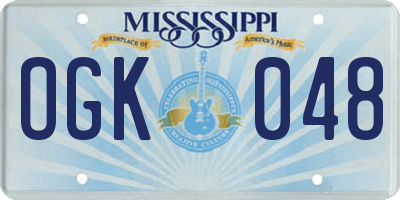 MS license plate OGK048