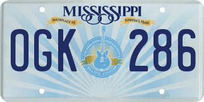 MS license plate OGK286