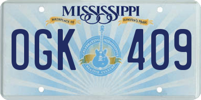 MS license plate OGK409