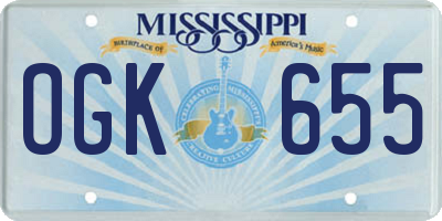 MS license plate OGK655
