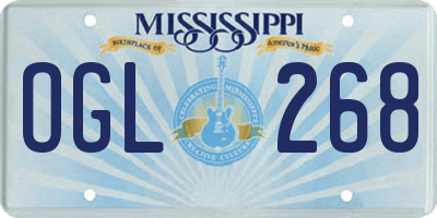 MS license plate OGL268