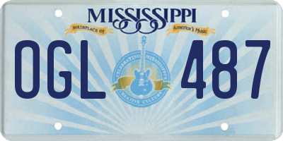 MS license plate OGL487