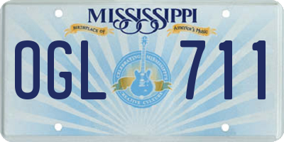 MS license plate OGL711
