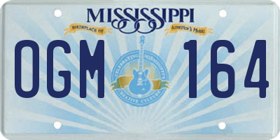 MS license plate OGM164