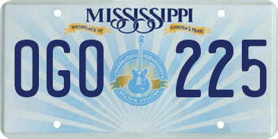 MS license plate OGO225