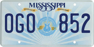 MS license plate OGO852