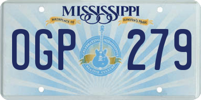 MS license plate OGP279