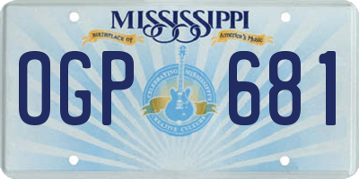 MS license plate OGP681