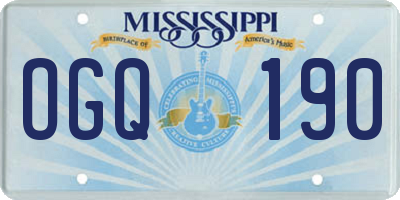 MS license plate OGQ190