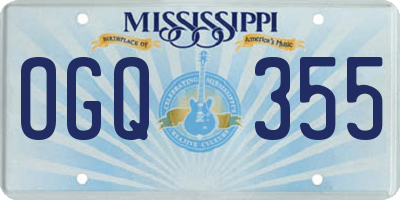 MS license plate OGQ355
