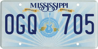 MS license plate OGQ705
