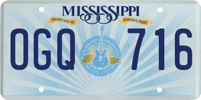 MS license plate OGQ716