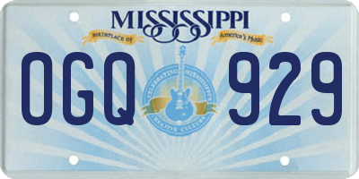 MS license plate OGQ929