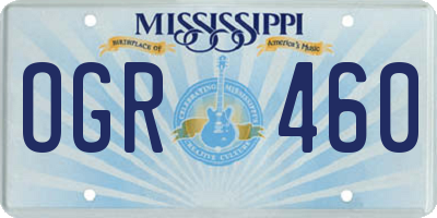 MS license plate OGR460