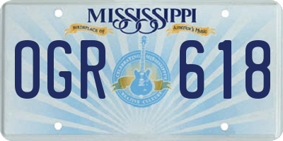 MS license plate OGR618