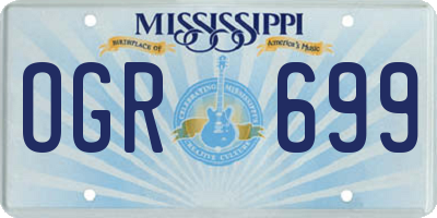 MS license plate OGR699