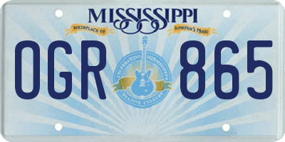 MS license plate OGR865