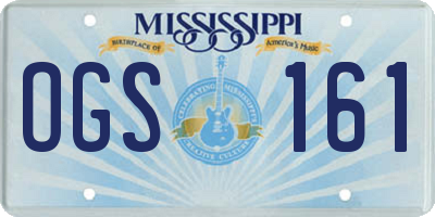 MS license plate OGS161