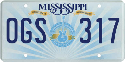 MS license plate OGS317