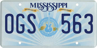 MS license plate OGS563