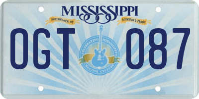 MS license plate OGT087