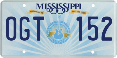 MS license plate OGT152