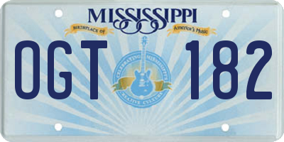 MS license plate OGT182