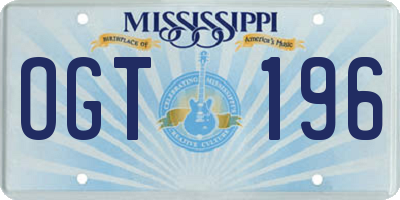 MS license plate OGT196