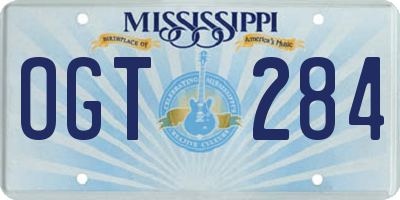 MS license plate OGT284