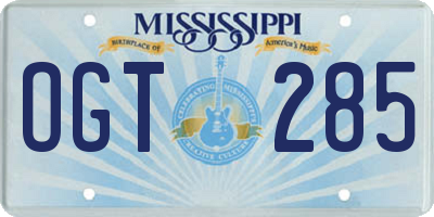 MS license plate OGT285