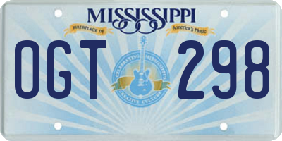 MS license plate OGT298