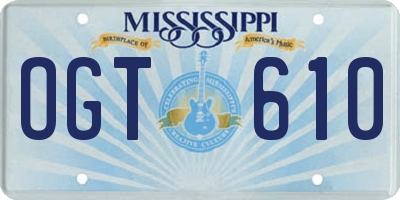 MS license plate OGT610