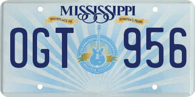 MS license plate OGT956