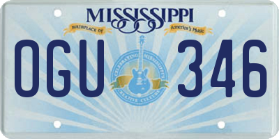 MS license plate OGU346