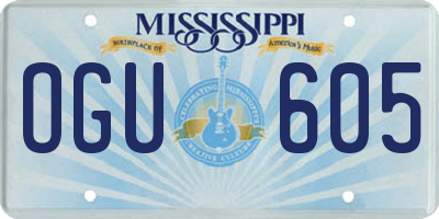 MS license plate OGU605