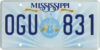 MS license plate OGU831