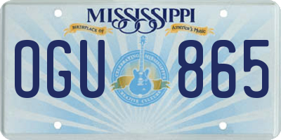 MS license plate OGU865