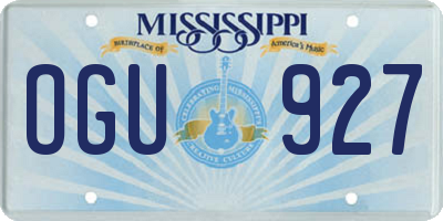 MS license plate OGU927