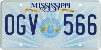 MS license plate OGV566