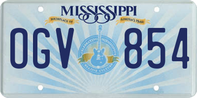 MS license plate OGV854