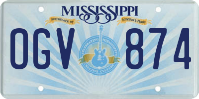 MS license plate OGV874