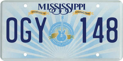 MS license plate OGY148
